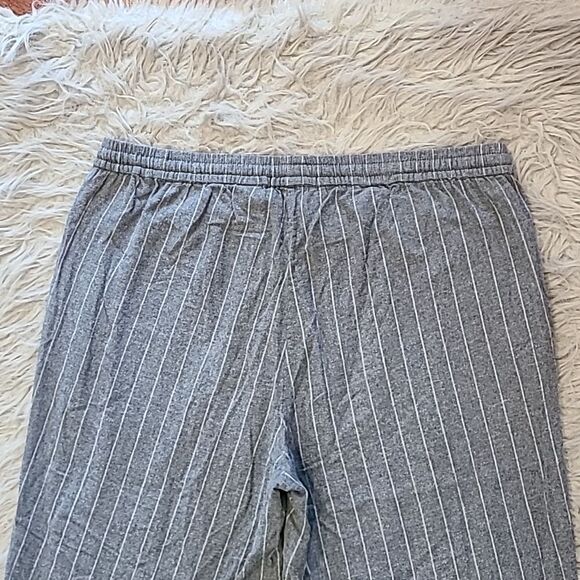 Jcrew womens gray and white stripped cotton cropped tie waist pants size medium - Picture 6 of 6